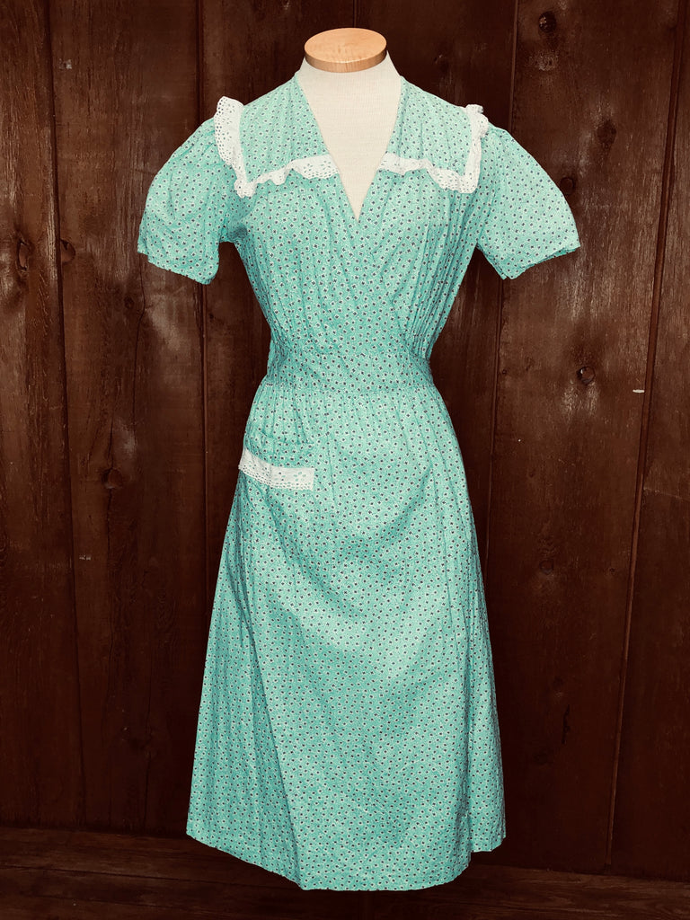 40s Fruit o’Loom Kassoway Aqua Dress     M