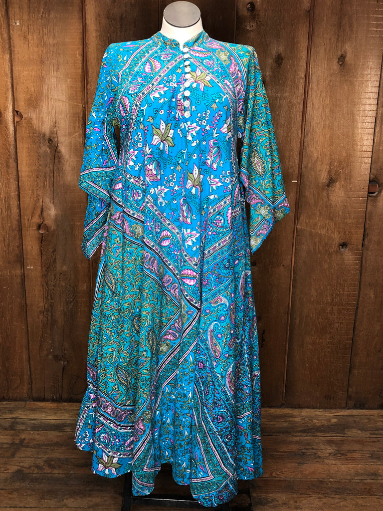 70s Hampstead Bazaar Paisley Maxi Dress      M/L
