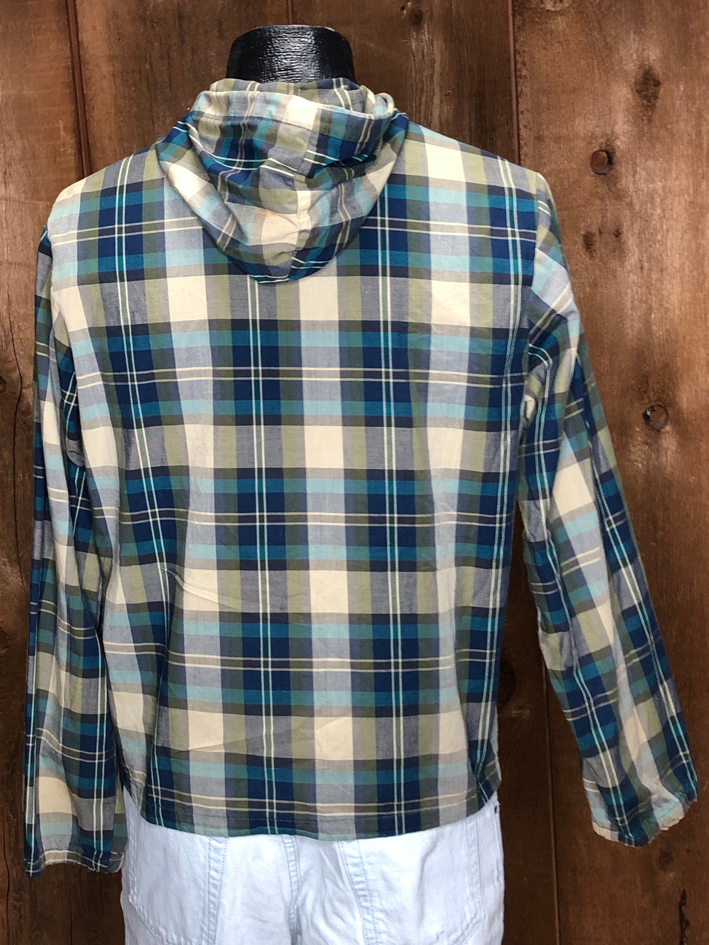 50s Campus Grn/Blu Plaid Jacket      S