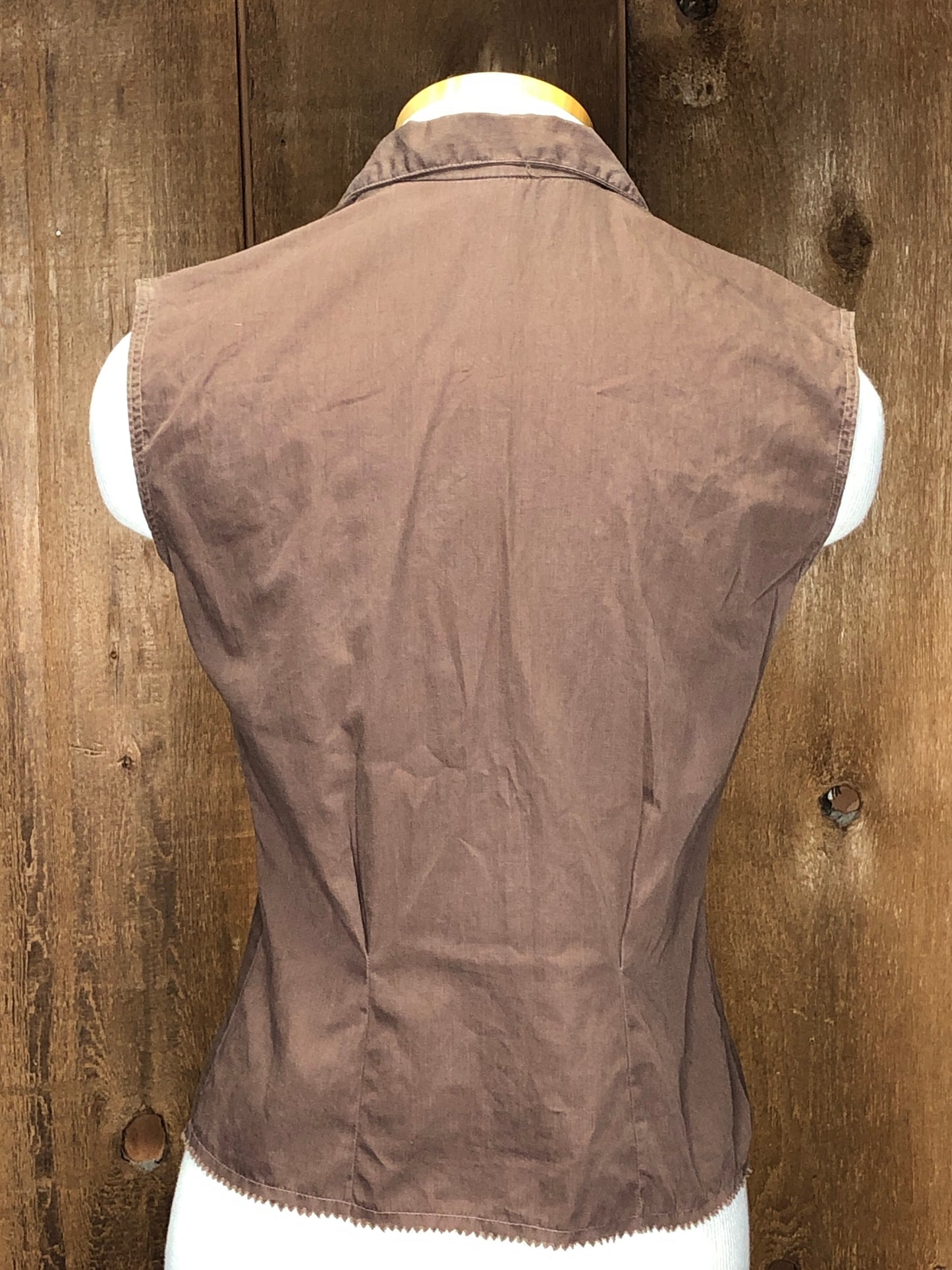 50s Ess-Cee Brown Pintuck Top        M