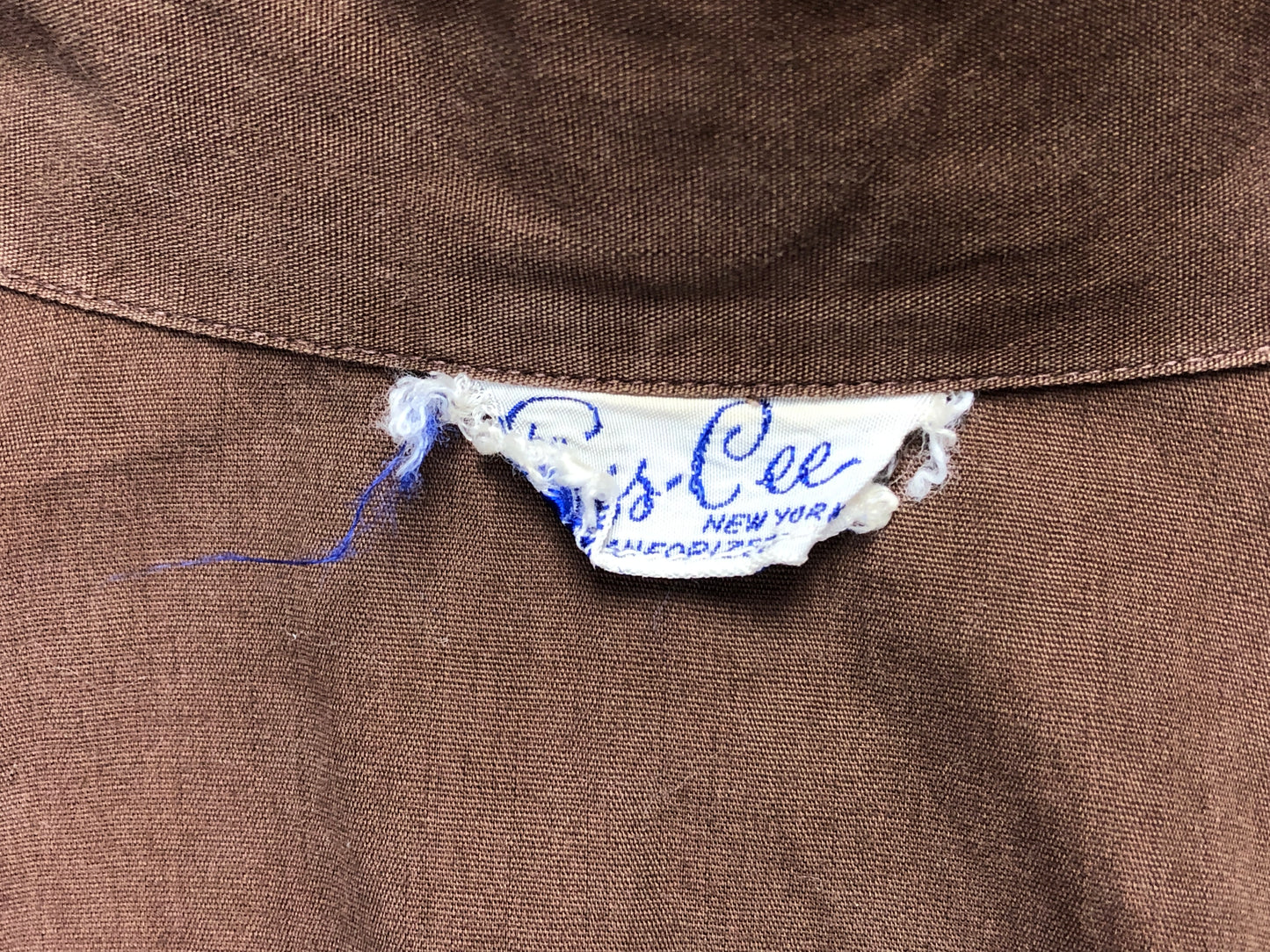 50s Ess-Cee Brown Pintuck Top        M