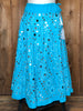 Y2K Soft Surroundings  Aqua Mirror Skirt    L