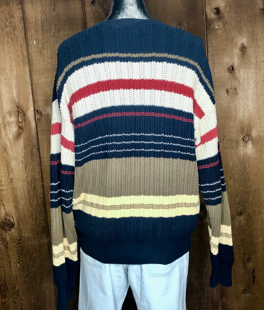 90s Nautica Navy Neutrals Sweater      XL
