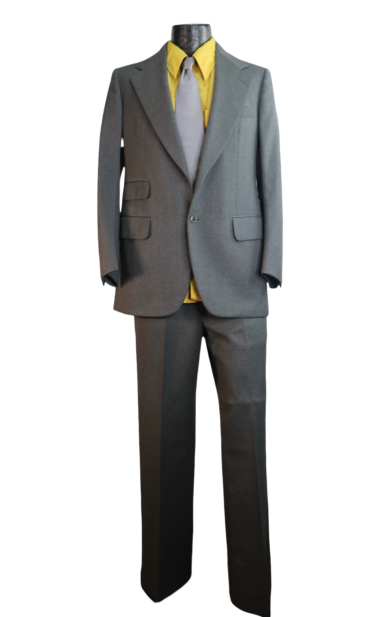 70s Gray Herringbone 3 Pocket Suit   w33