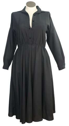 80s Black "The American Shirt Dress" Dress       M