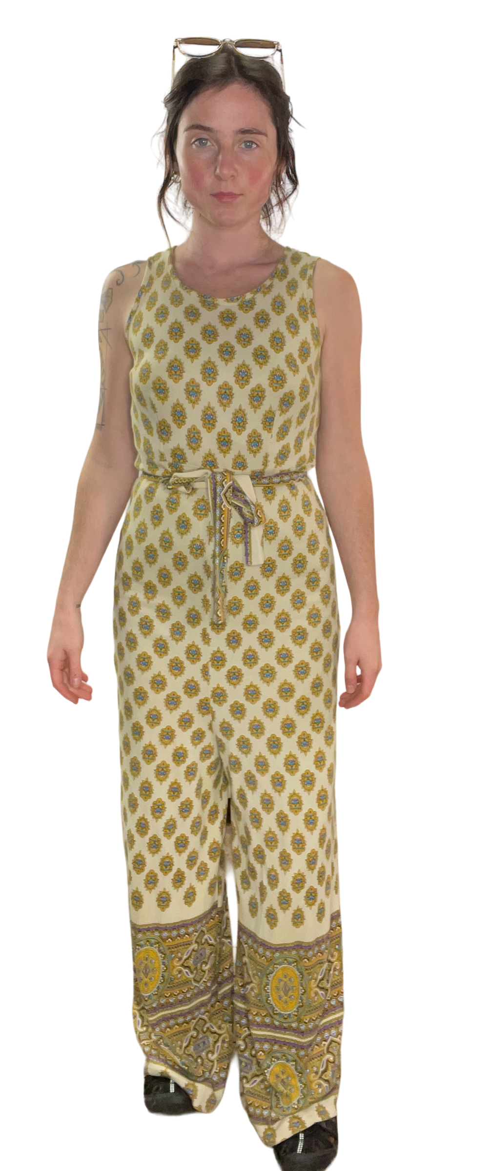 60s Berkleigh Psychedelic Paisley Jumpsuit  w30