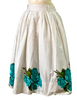 50s  Dot & Turquoise Rose Circle Skirt       w26