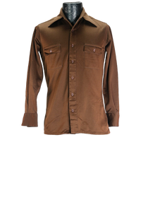70s JC Penney Brown Pocket Shirt       S