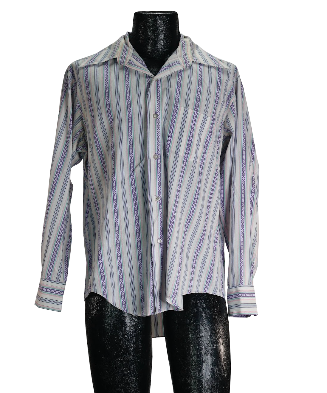 70s KMart Prpl Striped Shirt         XL