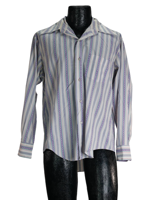 70s KMart Prpl Striped Shirt         XL