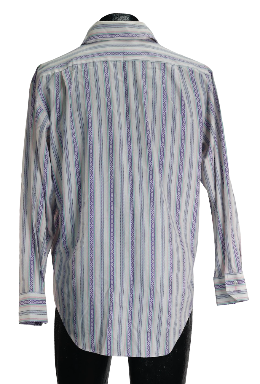 70s KMart Prpl Striped Shirt         XL
