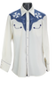 70s HBarC Denim & Ivory Western Shirt       M