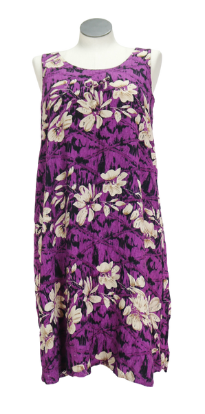 90s Purple & Orchids Sundress    XL