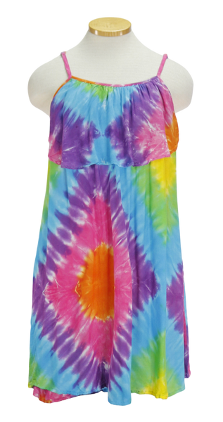 90s Peaceful People Neon Mini Sundress      S