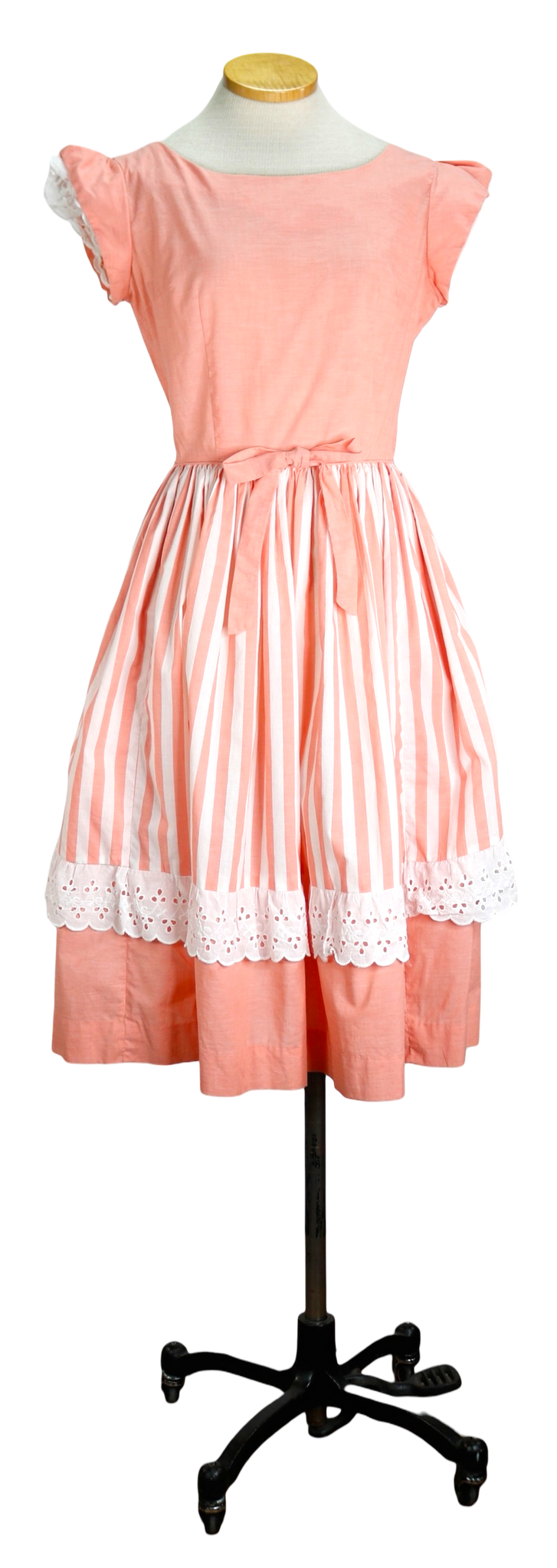 50s Kerrybrooke Peach Apron Dress     w28