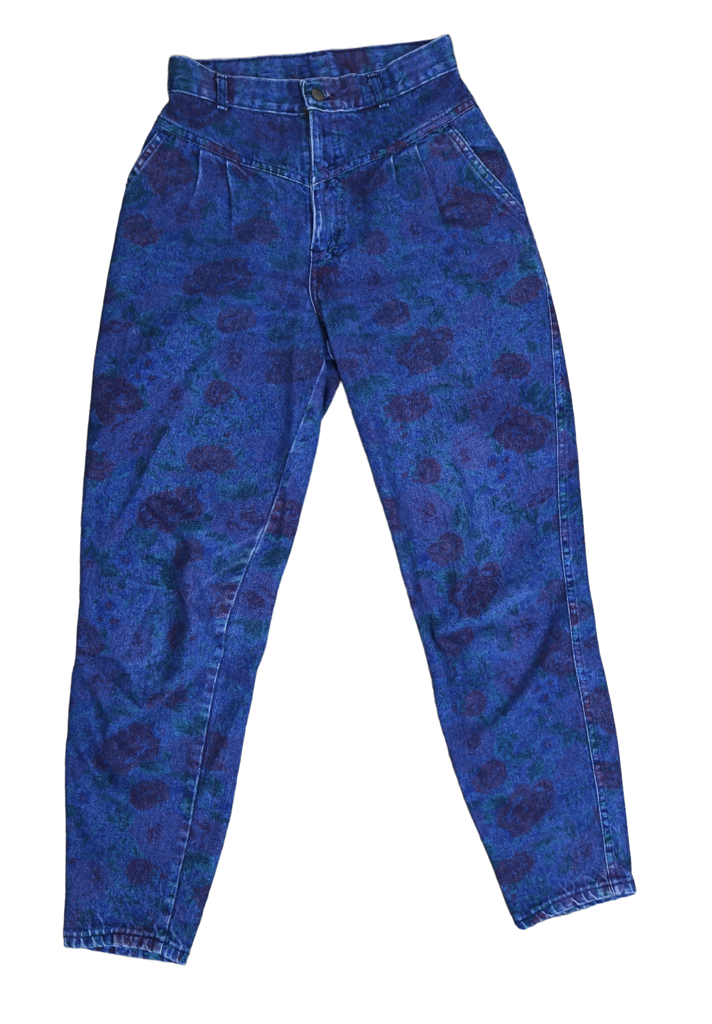 80s Chic Rose Printed Denim Jeans w27 – Maude Vintage