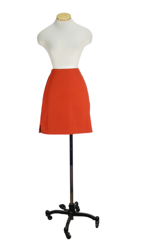 90s Orange Fitted Mini Skirt    w27