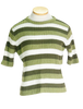 70s Cos Cob Green Striped Knit Top      w36