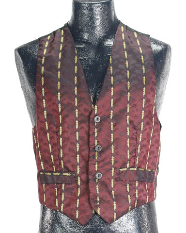 90s Forenza Wine Red & Gold Feather Vest    S