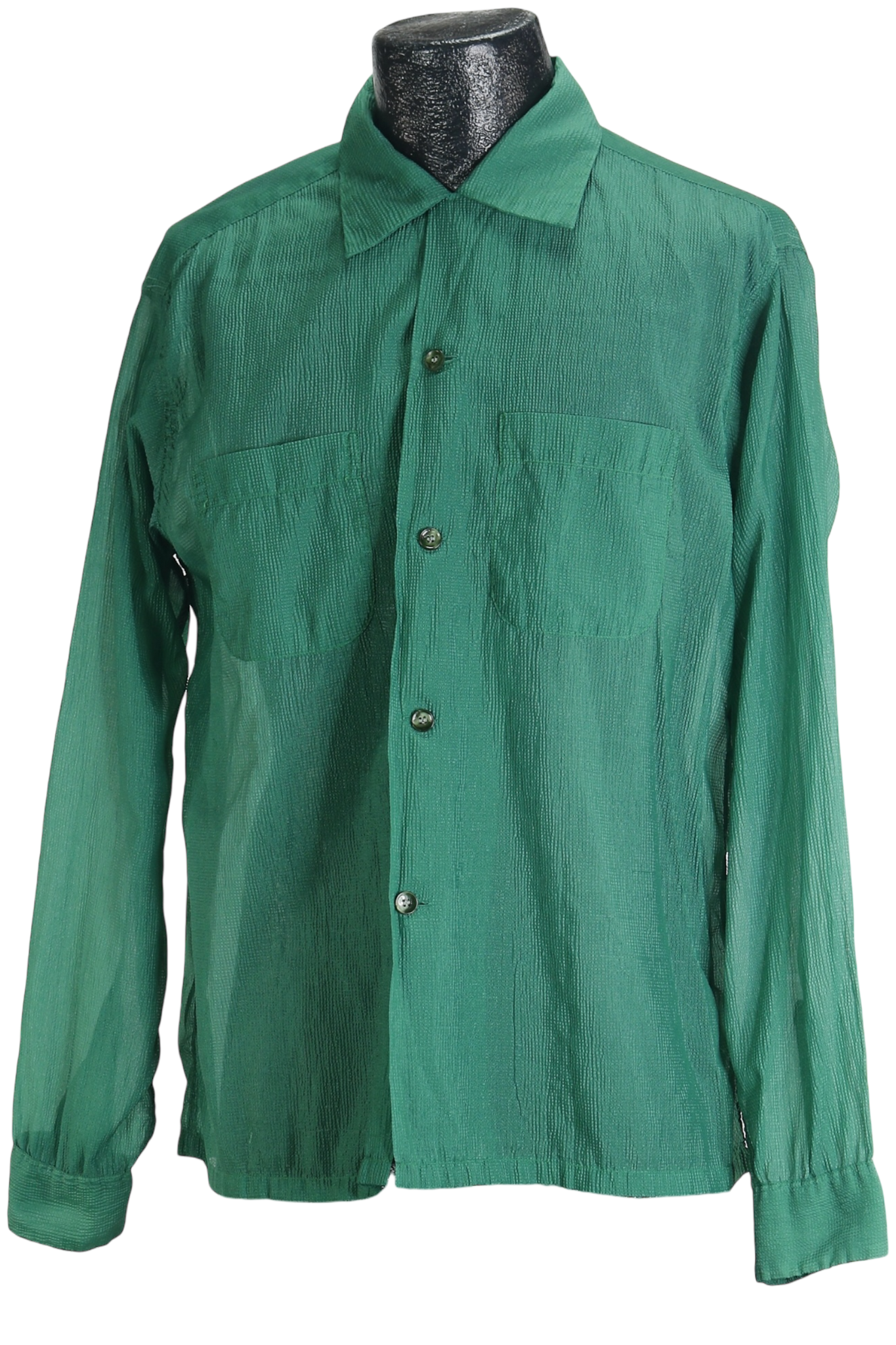 50's TOWNCRAFT Emerald Loop Collar Shirt        L