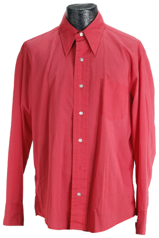 80s H.I.S Red Button-Up Shirt       L