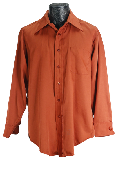 70s CareerClub Orange Button-Up Shirt     XL