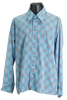 70s Arrow Blue Floral Button-Up         XL