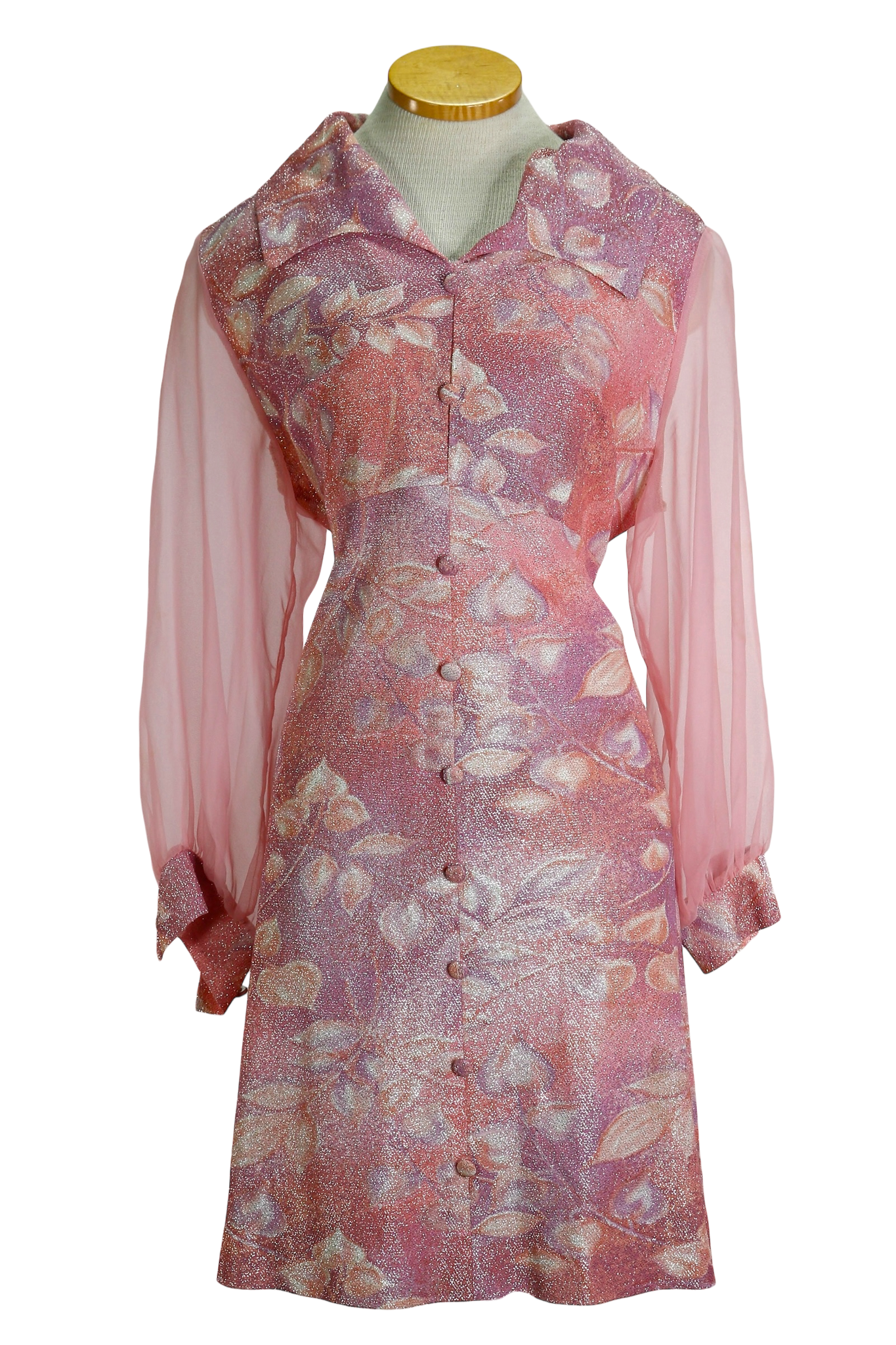 60s Pink Tinsel Mod Dress       w36