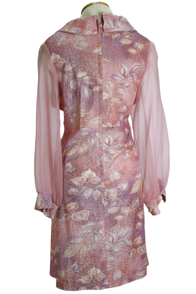 60s Pink Tinsel Mod Dress       w36