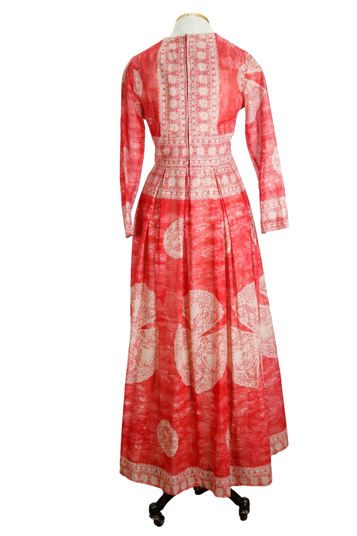 70s Avalon Red Paisley Boho Maxi Dress     w29