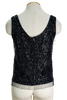 70s Black Sequin Knit Sleeveless Top      M