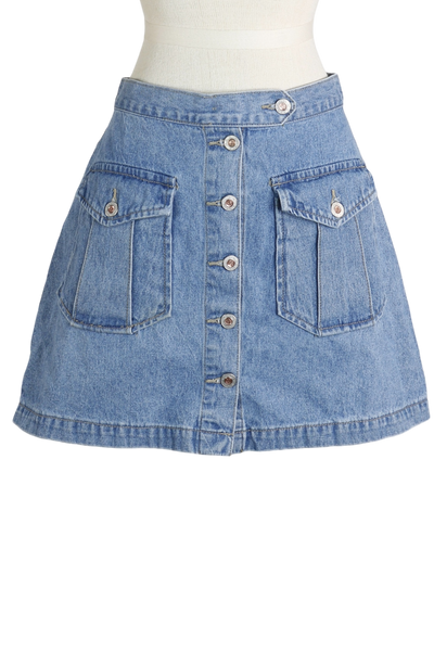 90s Baxis Denim Mini Skirt     w30