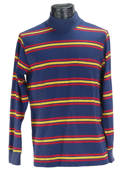 90s Jantzen Striped Mock Neck Shirt      M