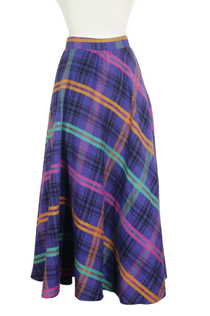 90s Counterparts Purple Plaid Skirt w28 Maude Vintage