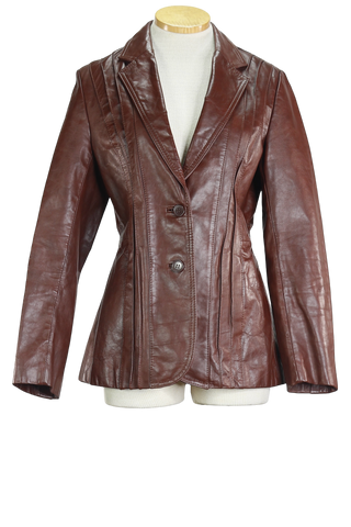 70s Berman's Maroon Leather Jacket      M