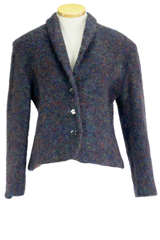 00s Lands End Multicolor Mohair Blazer      M