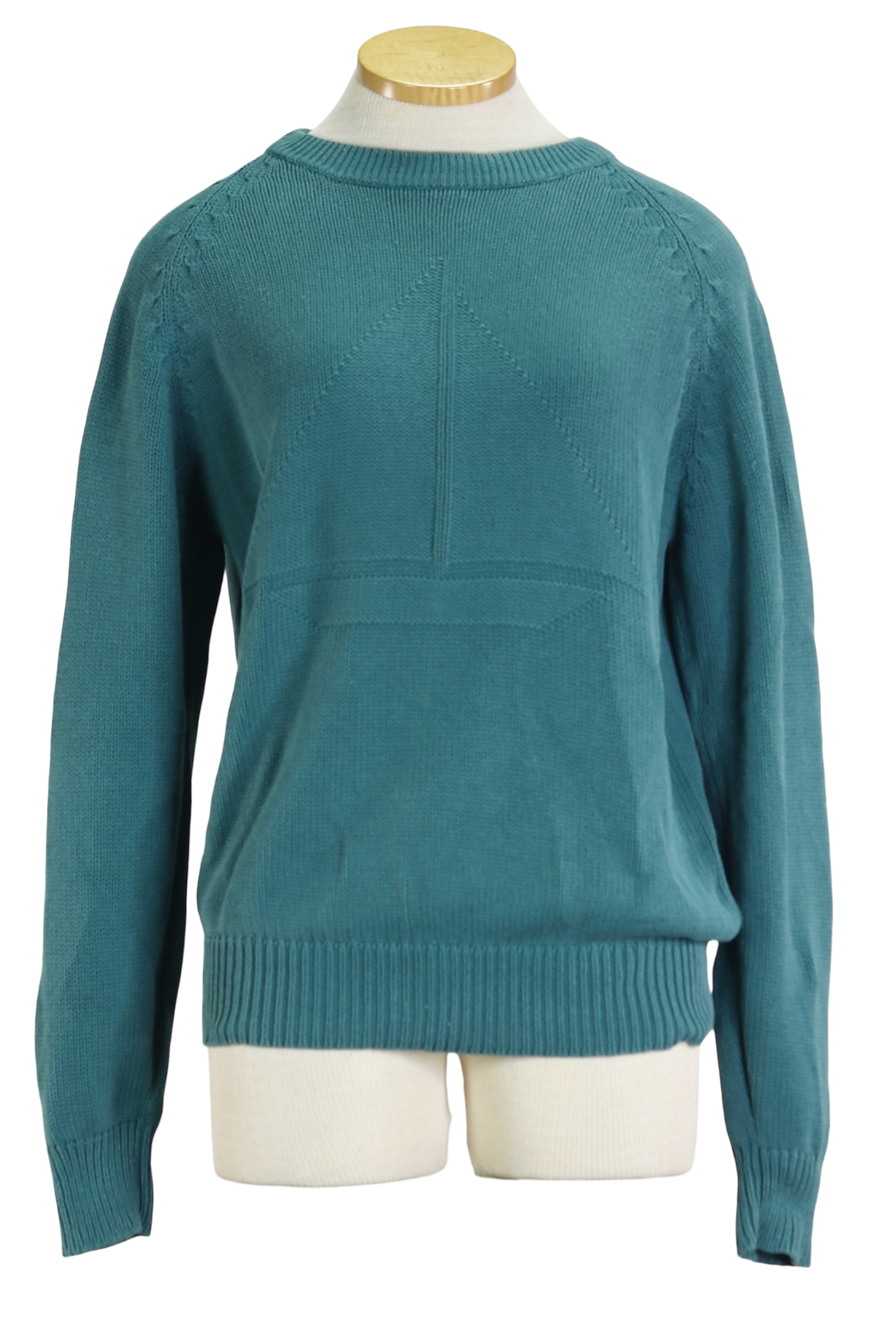 80s Teal Sailboat Knit Sweater      S