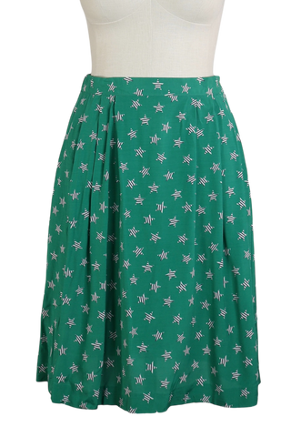 90s Lucia Petites Green Stars Skirt      w35-37