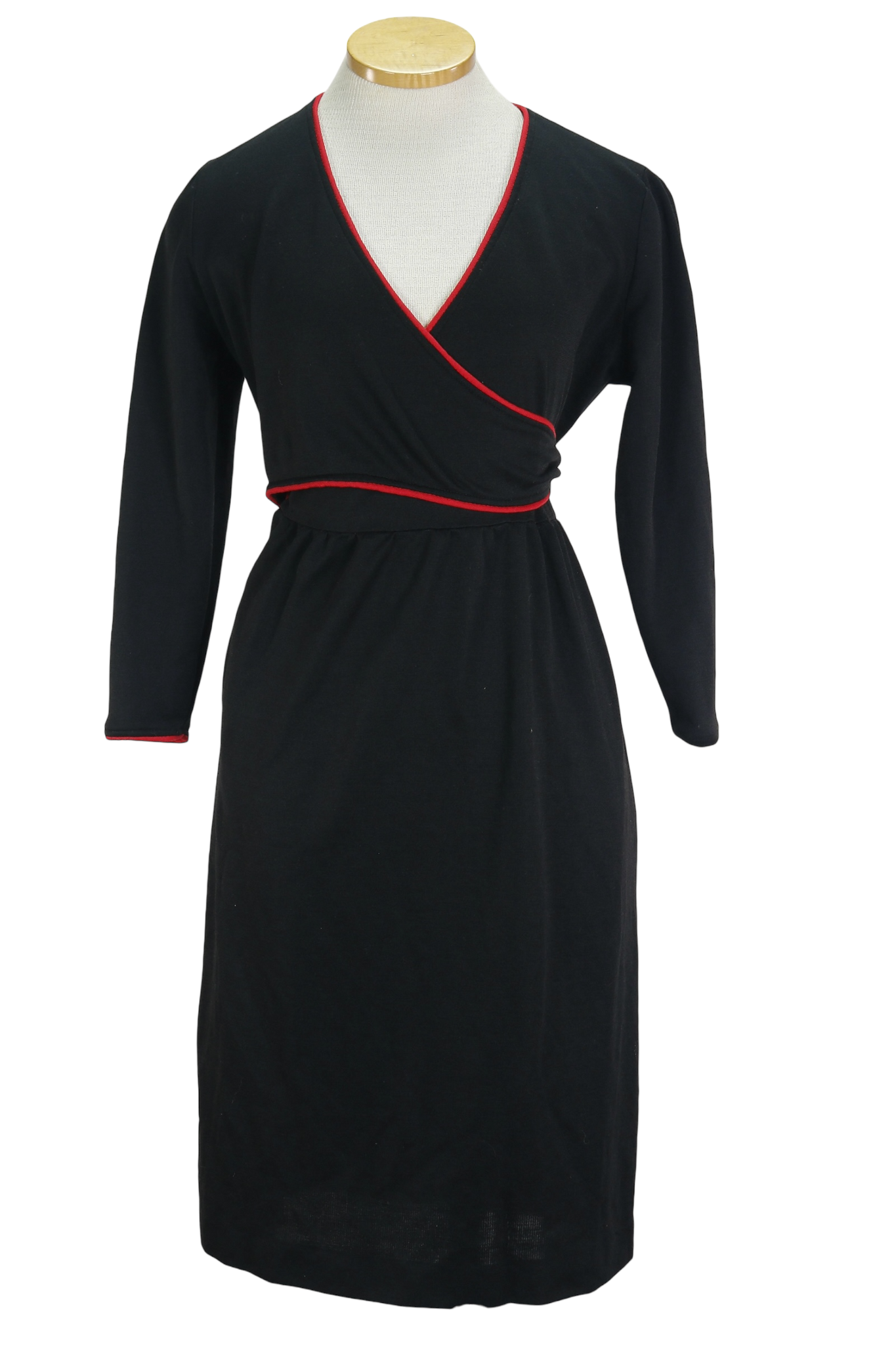 80s Blk/Red Wrap Dress        M