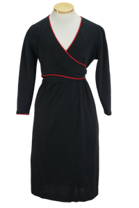 80s Blk/Red Wrap Dress        M