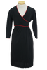 80s Blk/Red Wrap Dress        M