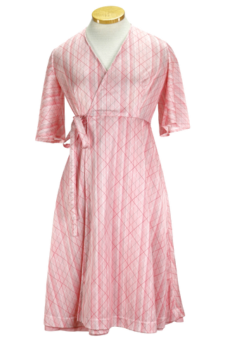 80s Puccini Pink Wrap Dress     w25-30