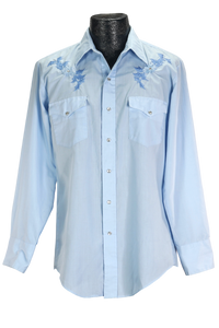 90s Chute #1 Blue Embroidered Western  Shirt  XL