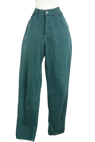 90s Green Taper Leg City Jeans      w33