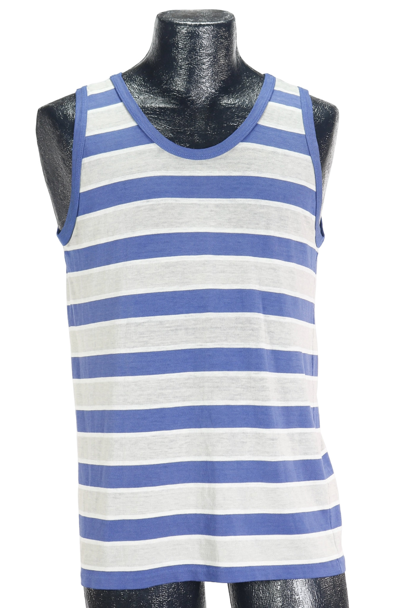 90s Medallion Blue/Gray Striped Tank       XL