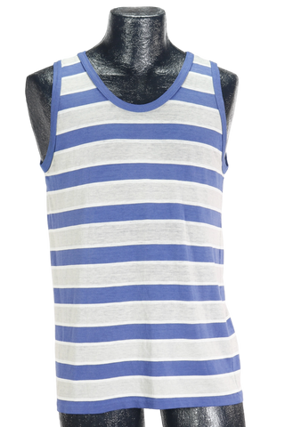 90s Medallion Blue/Gray Striped Tank       XL