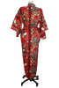 80s Japanese Red Printed Robe      w51