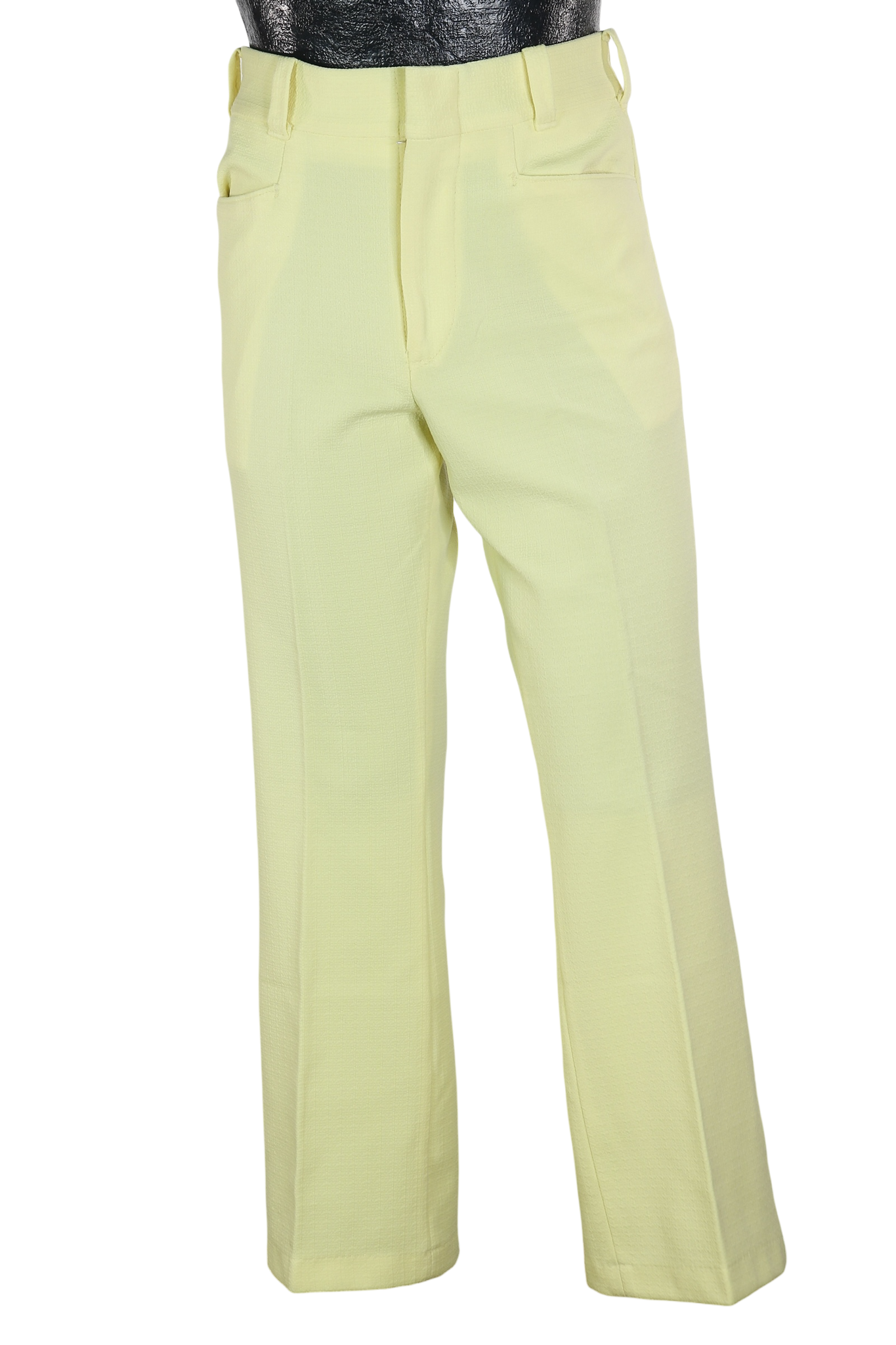 70s Yellow Grid Texture Pants    W31