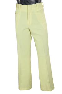 70s Yellow Grid Texture Pants    W31