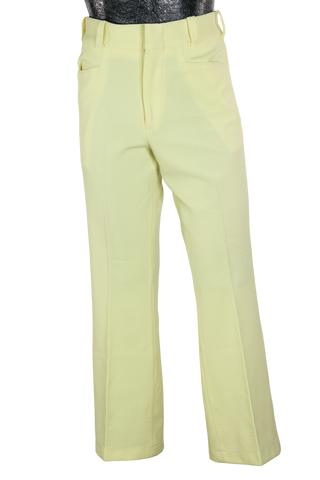 70s Yellow Grid Texture Pants    W31